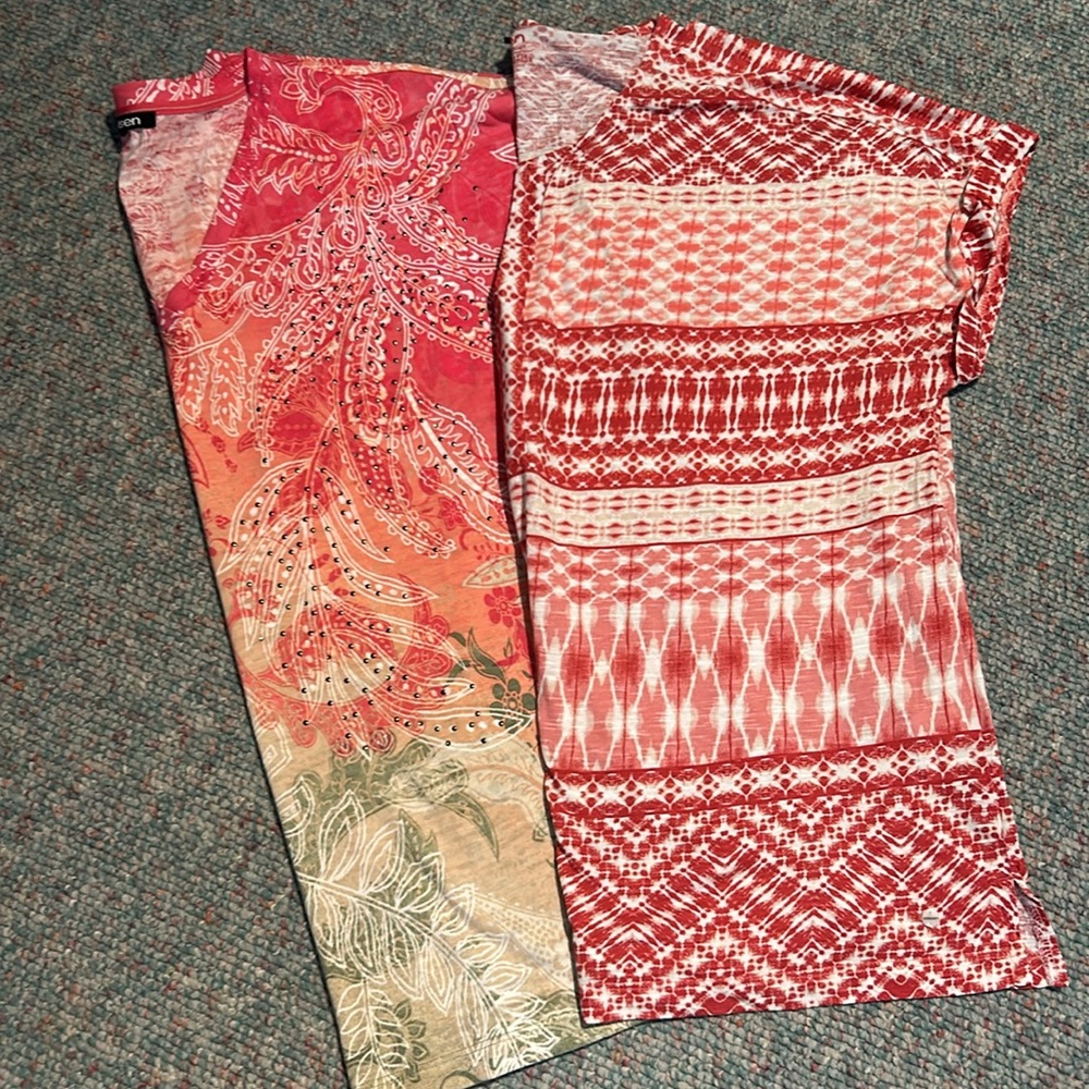 Red and Pink Patterned T-Shirts from Olsen size large - Picture 14 of 14